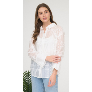 Transparent Embroidered Shirt