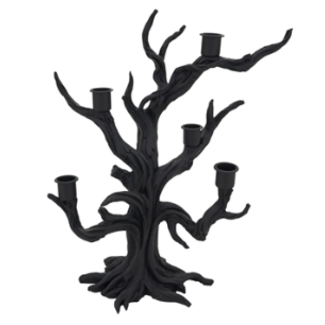 Tree Candle Holder, Black