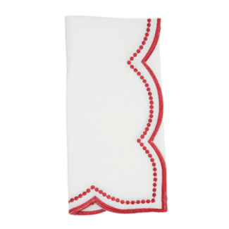 Embroidered Dot Napkin w/ Scalloped Border