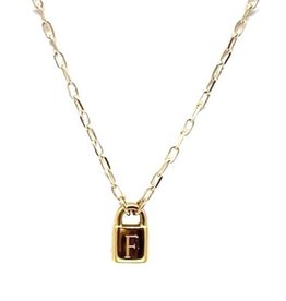 Farrah B Initial Lock Necklace