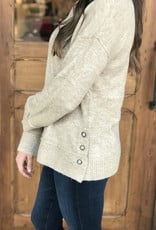 Taupe Side Button Sweater