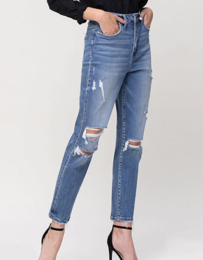 Flying Monkey Hollow High Rise Distressed Mom Jean