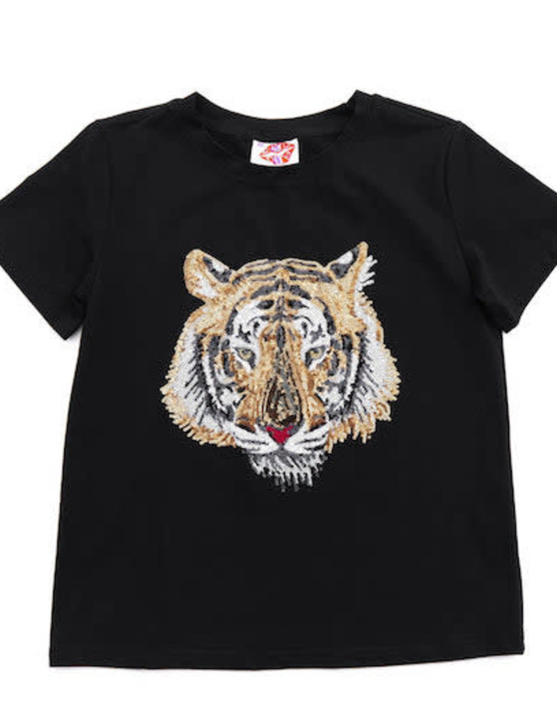 Sparkle City Black Tiger Head Tee