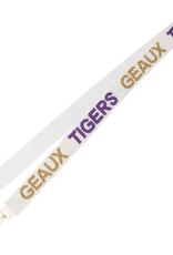 White Geaux Tigers Beaded Strap