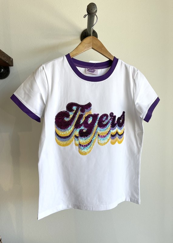 Sparkle Slugger TIGERS Pinstripe Jersey Tee- LSU – Sparkle City Co