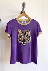 Sparkle City Gold Tiger Two Tone Glitter Tee