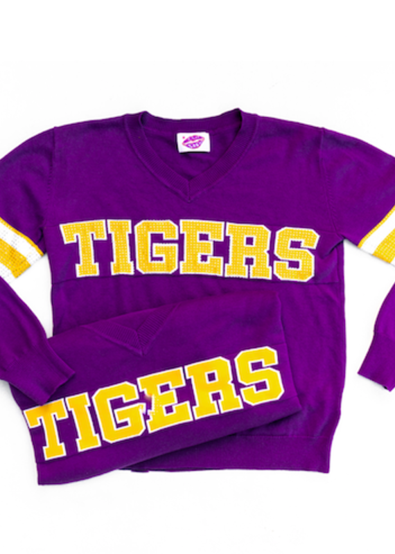 Sparkle Slugger TIGERS Purple Jersey Tee- LSU – Sparkle City Co