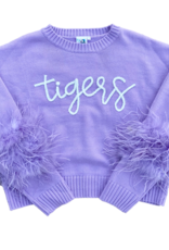 Queen of Sparkles Tigers Feather Sleeve Sweater