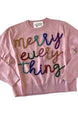 Queen of Sparkles Merry Everything Glitter Script Sweater