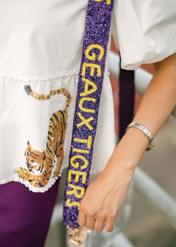 Beaded Geaux Tigers Strap