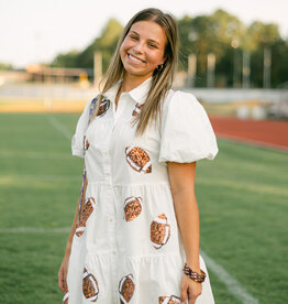 Sequin Football Poplin Shirt Dress