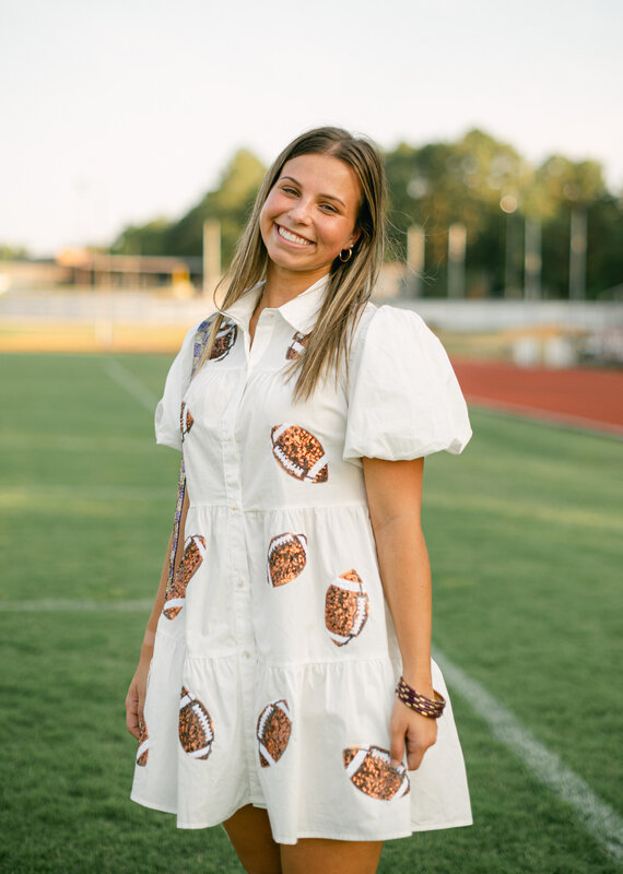 Sequin Football Poplin Shirt Dress