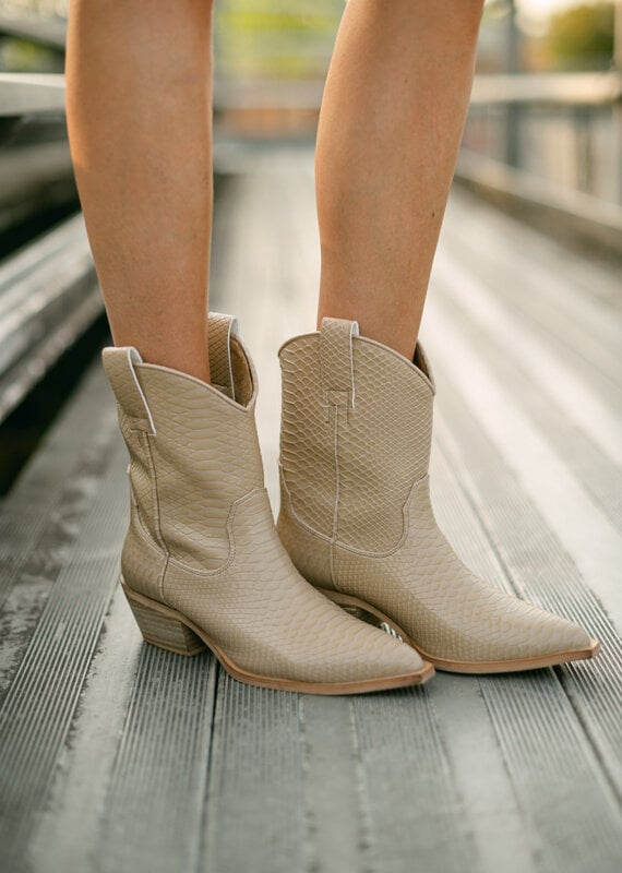 Shu Shop Zouzou Taupe Snake Boot