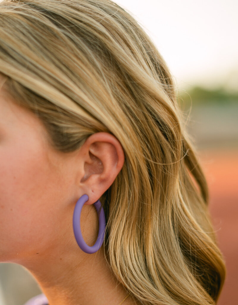 Purple Loop Earrings