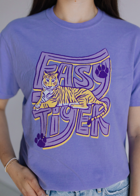 Sparkle Slugger TIGERS Purple Jersey Tee- LSU – Sparkle City Co