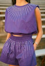 Purple Studded Crop Top