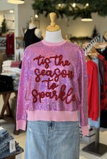 Queen of Sparkles Pink Full Sequin 'Tis The Season Sweater