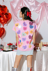 Queen of Sparkles Magenta Sequin Candy Heart Tee