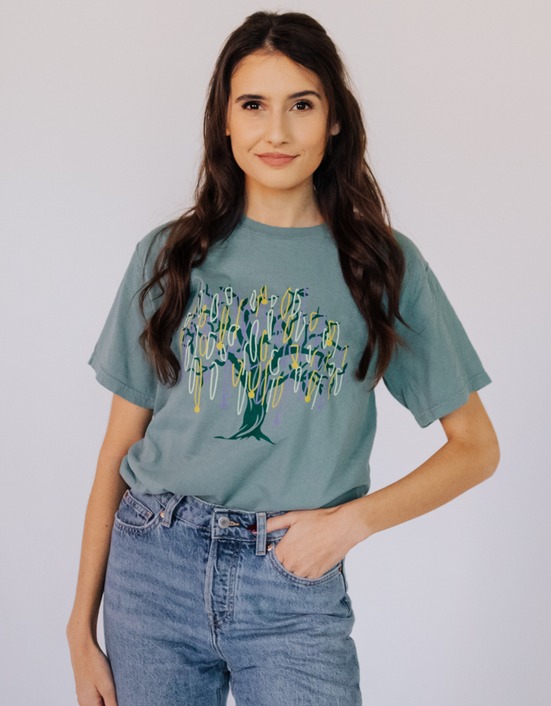 Sweet Baton Rouge Mardi Gras Bead Tree Tee