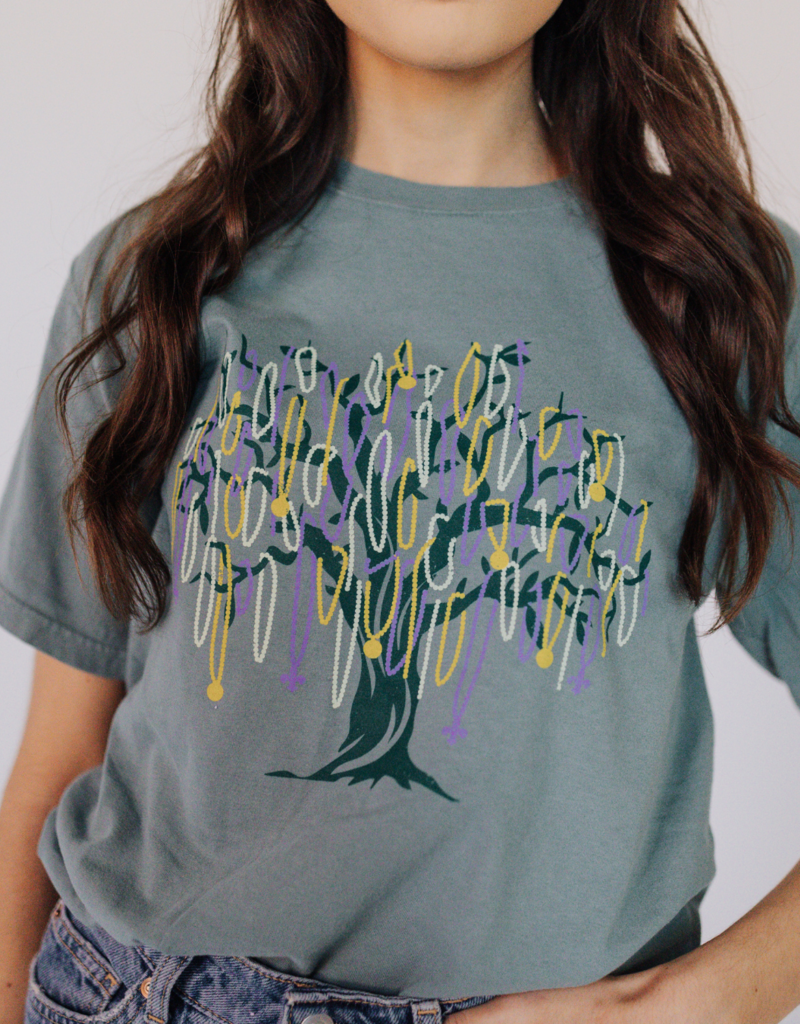 Sweet Baton Rouge Mardi Gras Bead Tree Tee
