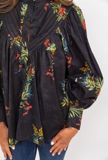 Karlie Floral Pleat Poplin Button Up