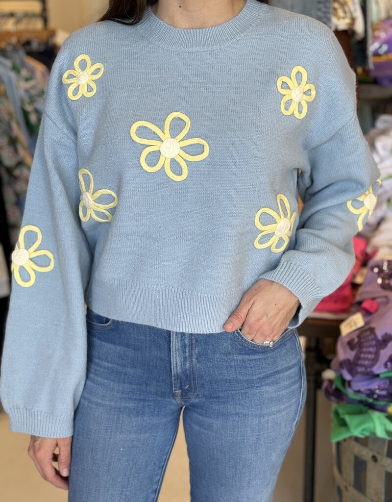 Flower Detail Knit Sweater