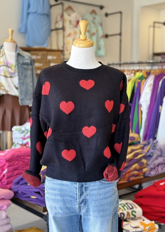 Black Valentine Heart Sweater