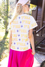 Queen of Sparkles Howdy Y'all Colorblock Tee