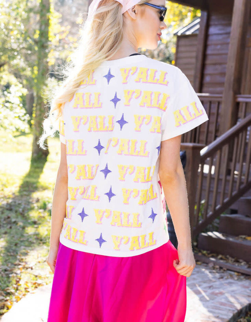 Queen of Sparkles Howdy Y'all Colorblock Tee