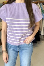 Lilac Stripe Knit Vest