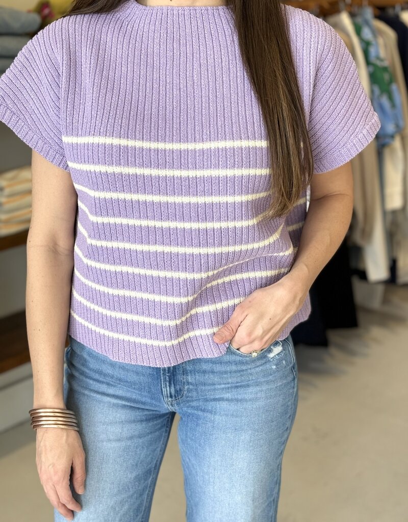 Lilac Stripe Knit Vest