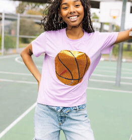 Queen of Sparkles Lavender Basketball Tee