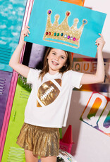Queen of Sparkles Kids Gold Football Tee