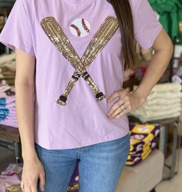Queen of Sparkles Lavender & Gold Baseball Tee