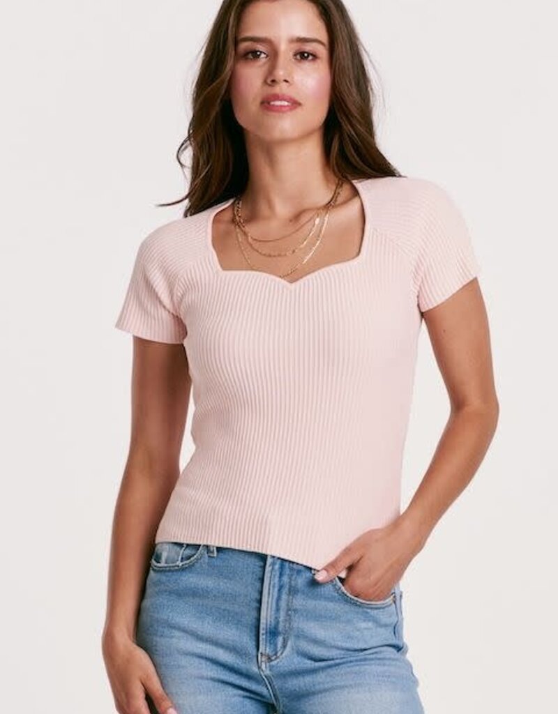 Another Love Bria Sweetheart Ribbed Top