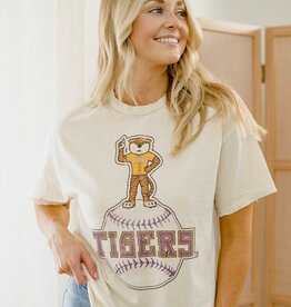 LSU Tigers Mascot Baseball Thrifted Graphic