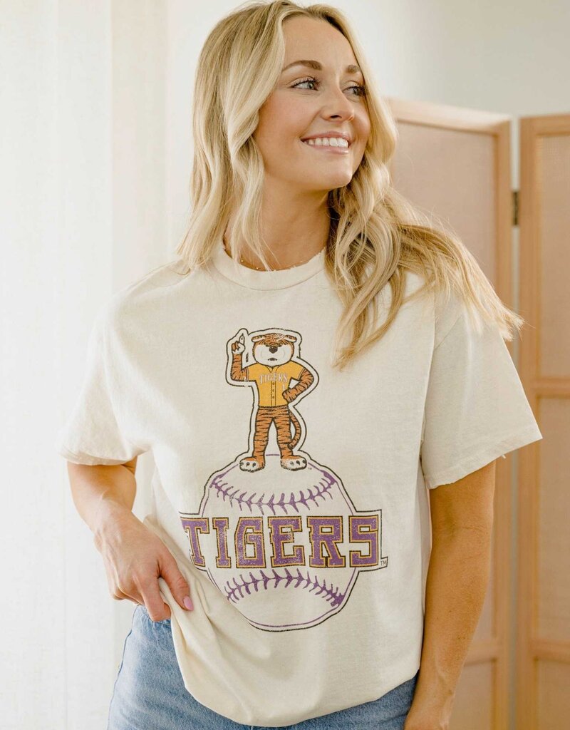 LSU Tigers Mascot Baseball Thrifted Graphic