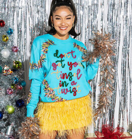 Queen of Sparkles Aqua Don't Get Your Tinsel In A Twist Sweater