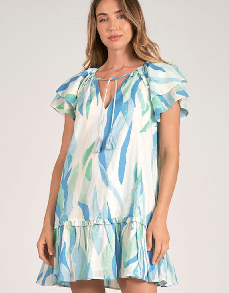 Elan Amalfi Print Ruffle Dress