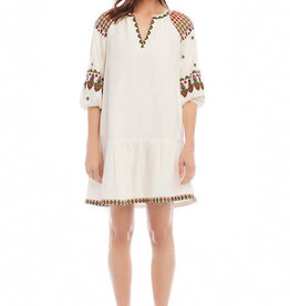 Karen Kane Embroidered Ruffle Hem Dress