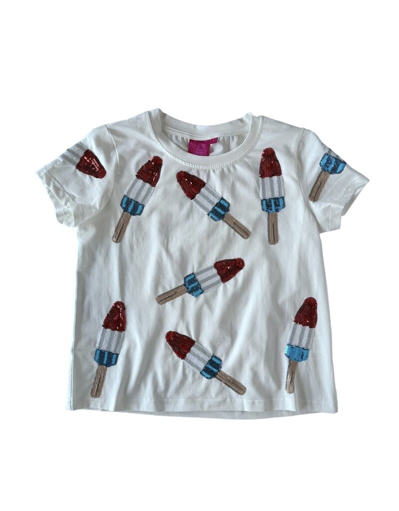 Queen of Sparkles Kids White Scattered Bomb Pop Tee