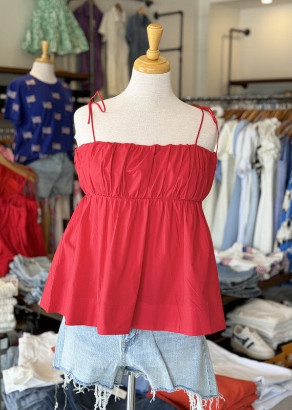 Poppy Shirred Poplin Top