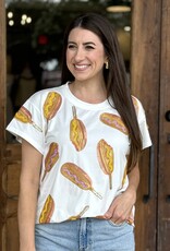 Queen of Sparkles White Scattered Corndog Tee