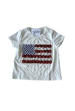 Queen of Sparkles Kids White American Flag Tee