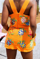 Queen of Sparkles Orange Gauze Turtle Skort
