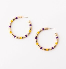 Nellie Medium Earrings Purple & Gold
