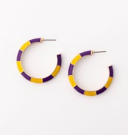 Ashlynn Medium Earrings Purple & Gold