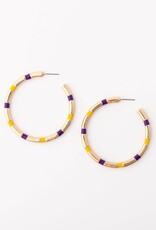 Nellie Large Earrings Purple & Gold