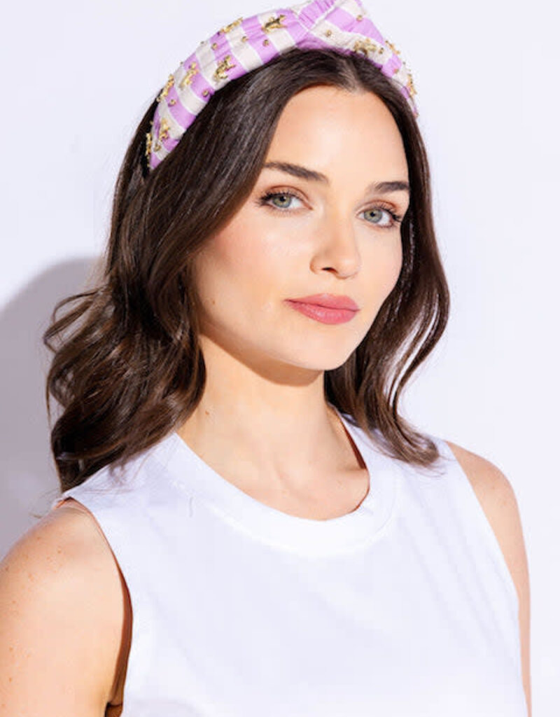 Hello Edie Striped Tiger Knot Headband