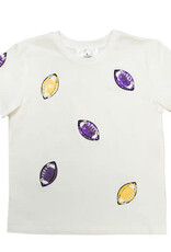 Kids Purple & Yellow Sequin Football Shirt